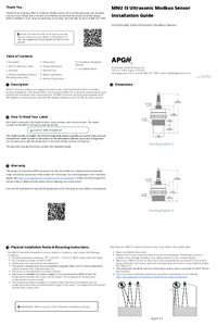Thumbnail of document Guide - MNU-IS Intrinsically Safe Modbus Ultrasonic Level Sensor